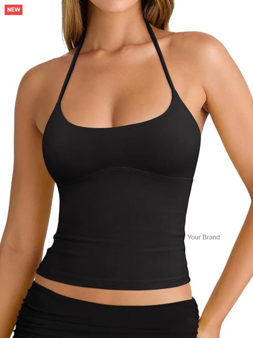 Halter Backless Double Lined Tank Top Y2k Trendy Camisole Crop Top